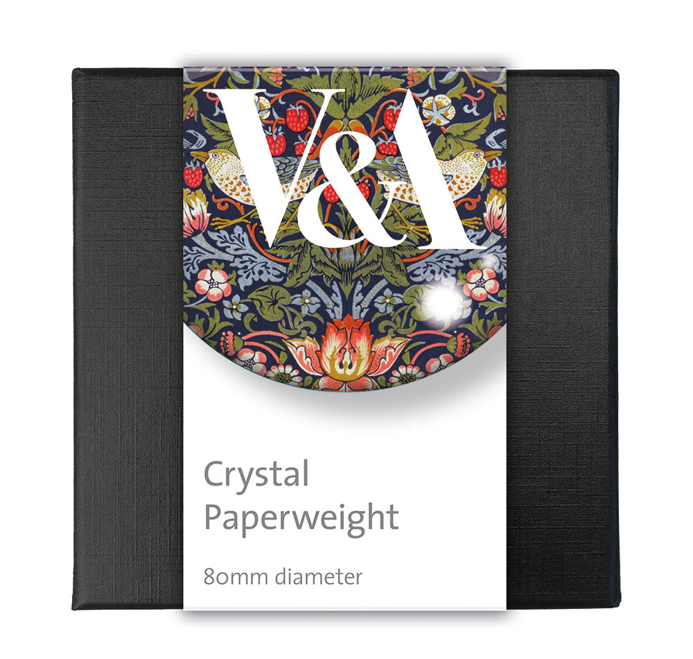 V&A Strawberry Thief Crystal Dome Paperweight