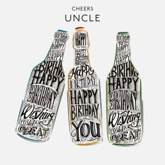 Cheers Uncle Happy Birthday Greeting Card with Envelope - Bee's Emporium