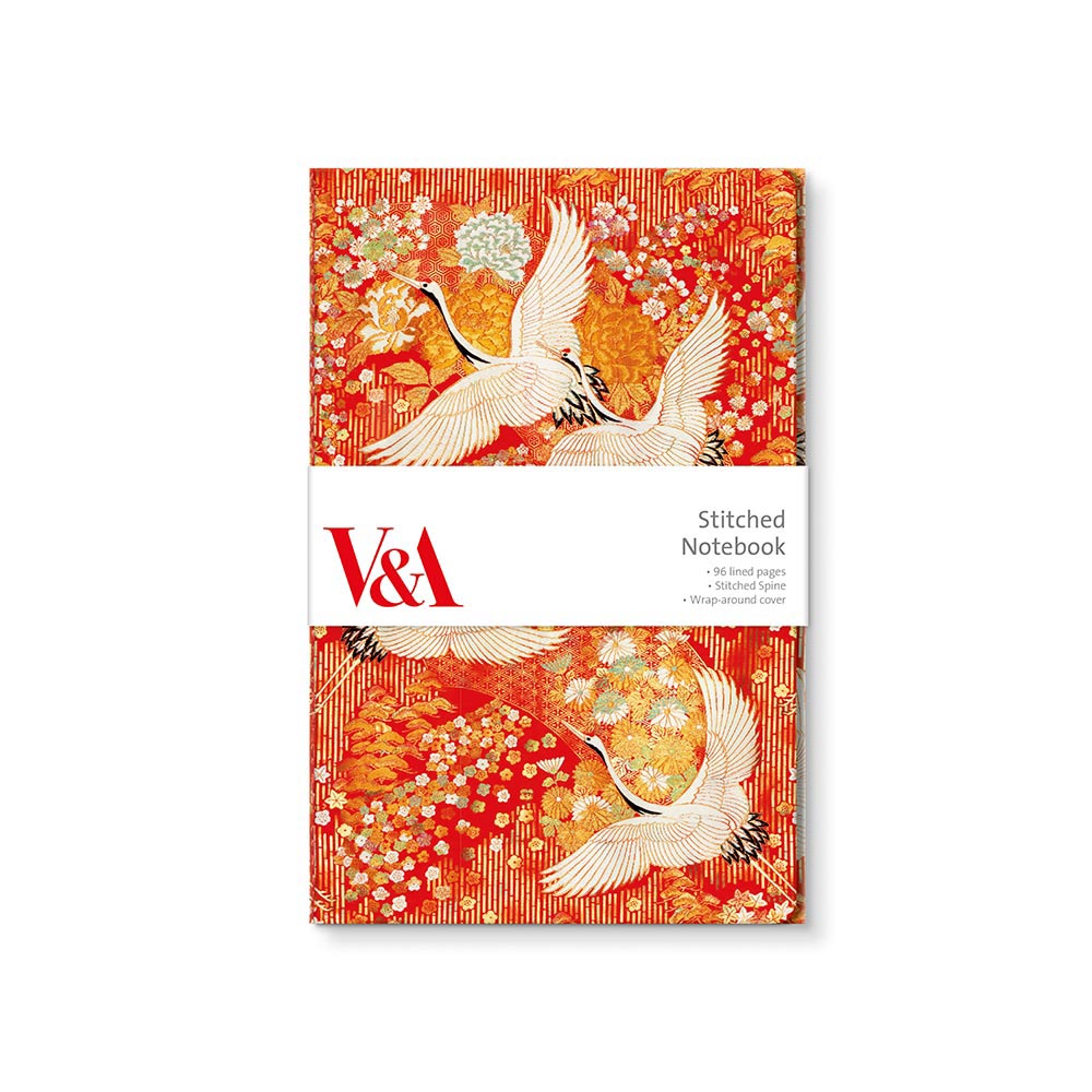 V&A Kimono Cranes Stitched Notebook - Bee's Emporium