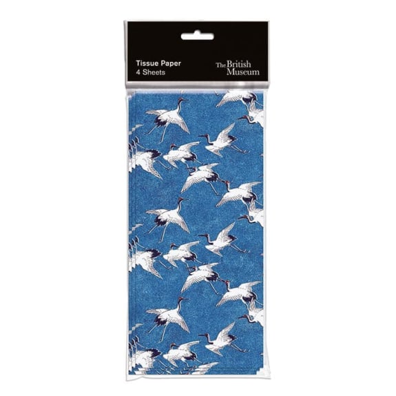 The British Museum Cranes in Flight Pack of 4 Sheets of Tissue Paper
