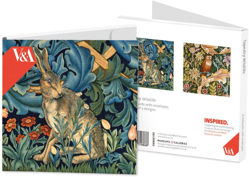 Tapestry Wildlife Design 8 Square Notecard Wallet - Bee's Emporium