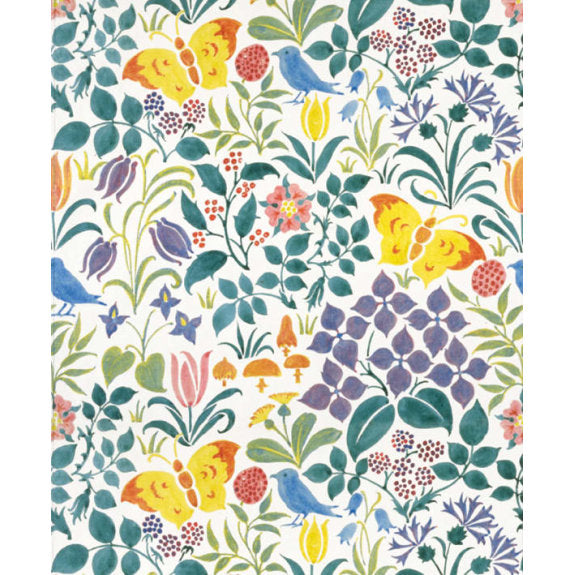 V&A Voysey Spring Flowers Blank Greeting Card with Envelope - Bee's Emporium
