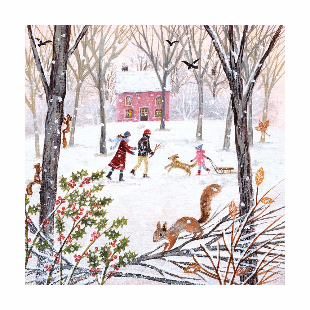Winter Walks by Lucy Grossmith Box of 20 Christmas Cards - Bee's Emporium