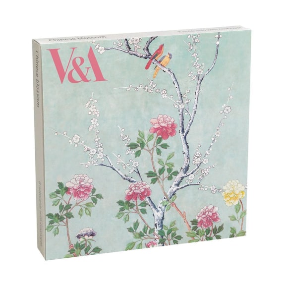 V&A Chinese Blossom 8 Square Notecards Wallet - Bee's Emporium