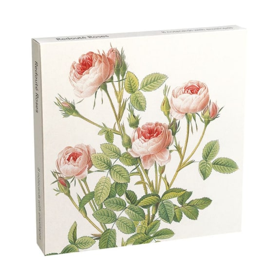Redoute Roses 8 Square Notecards Wallet - Bee's Emporium