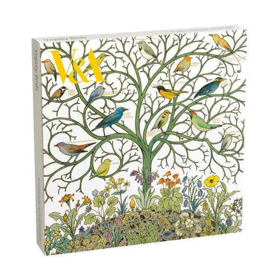 V&A Voysey Birds 8 Square Notecards Wallet - Bee's Emporium