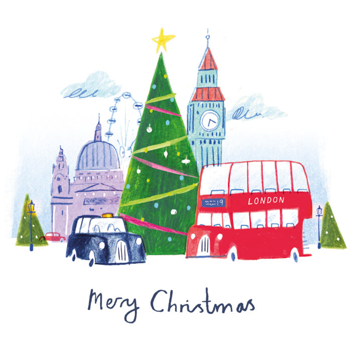 Merry Christmas London by Rhys Jefferys Pack of 8 Christmas Cards