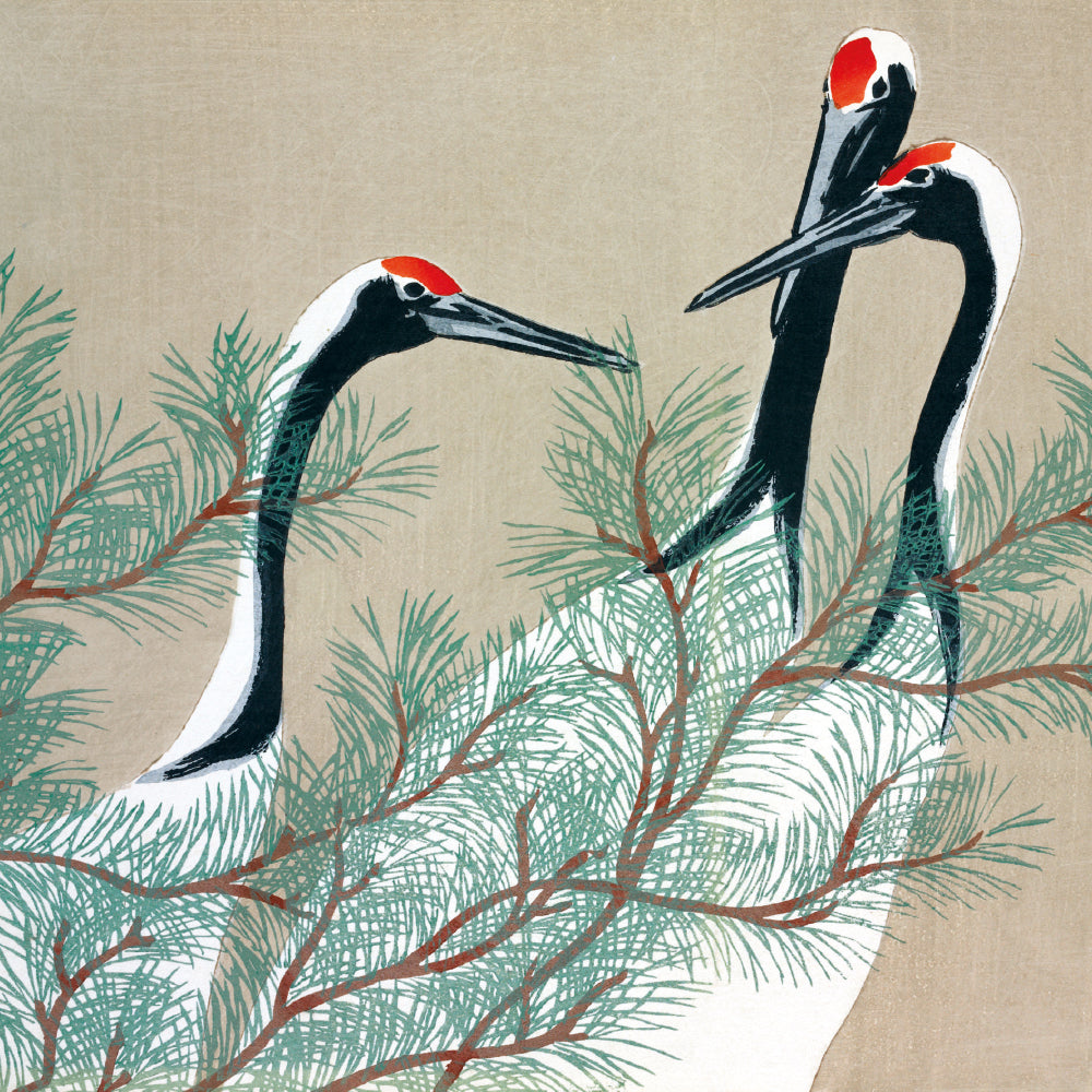 Cranes by Kamisaka Sekka Blank Greeting Card with Envelope