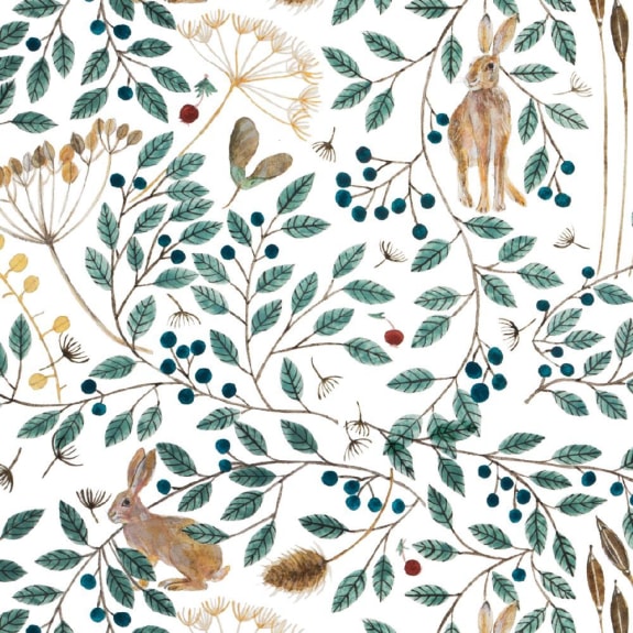 Dee Hardwicke Hares & Berries Mini Square Set of 8 Notecards Wallet