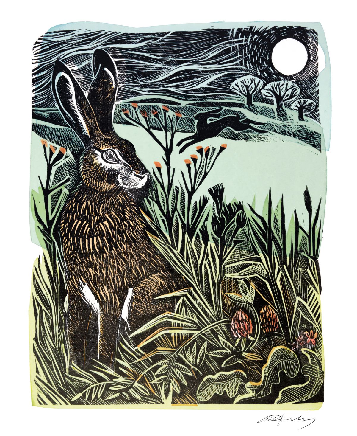 Angela Harding Hidden Hares Blank Greeting Card with Envelope - Bee's Emporium