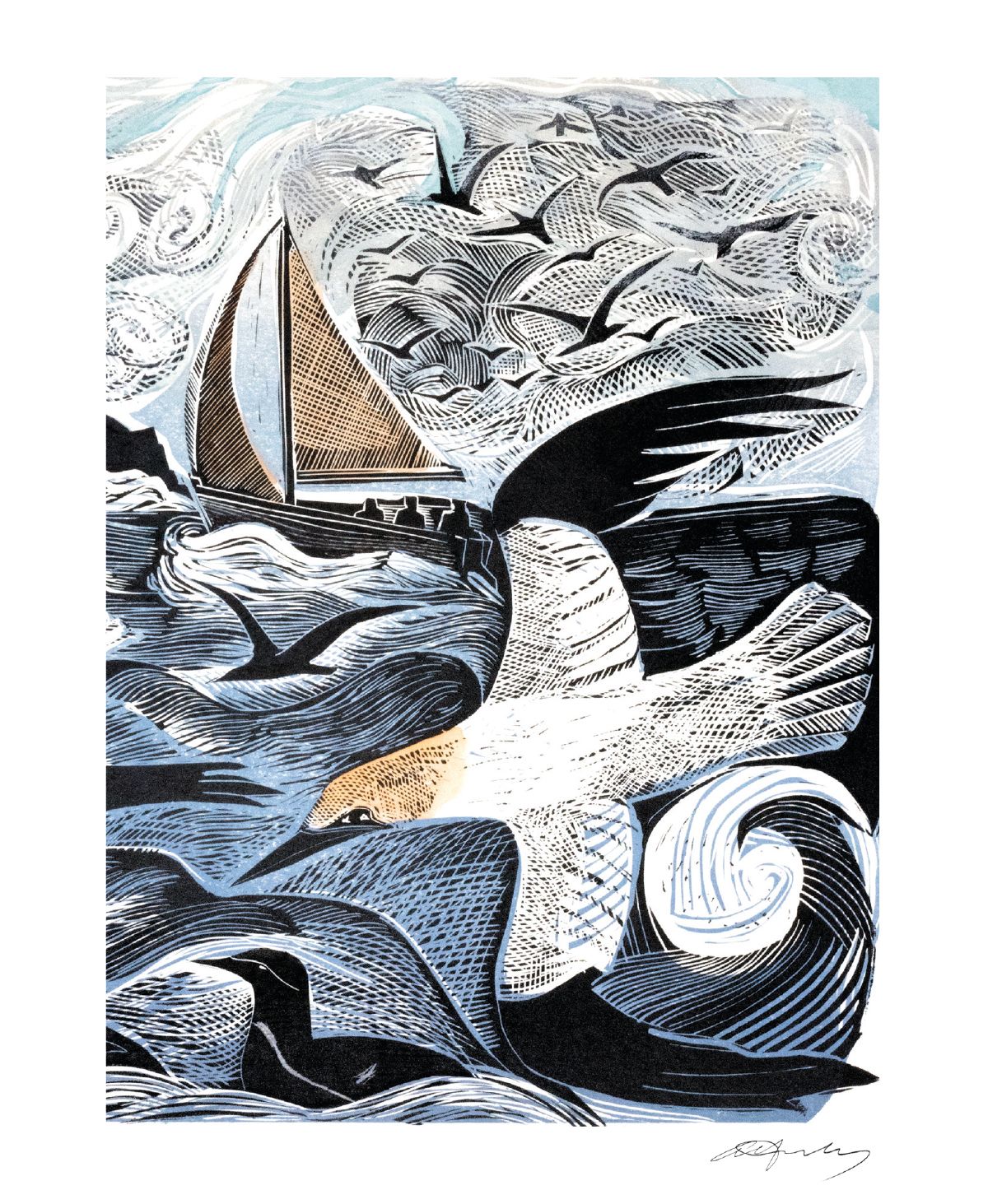Angela Harding Gannets at Rathlin Island Blank Greeting Card with Envelope - Bee's Emporium