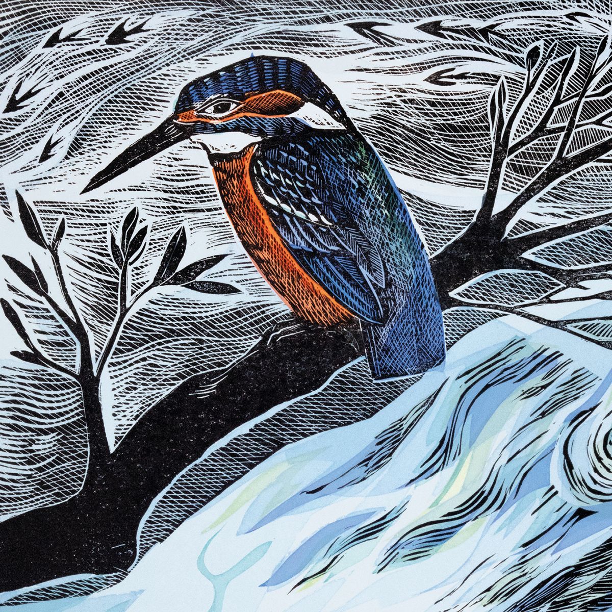 Angela Harding Summer Kingfisher Blank Greeting Card with Envelope - Bee's Emporium