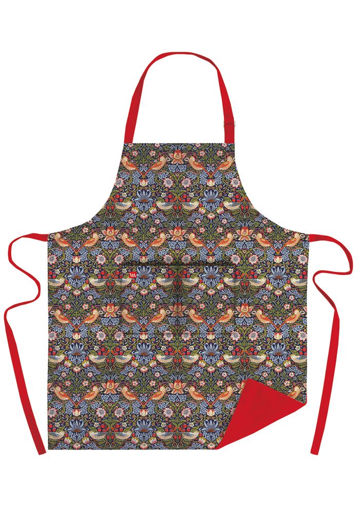 V&A William Morris Strawberry Thief Organic Cotton Adjustable Apron - Bee's Emporium