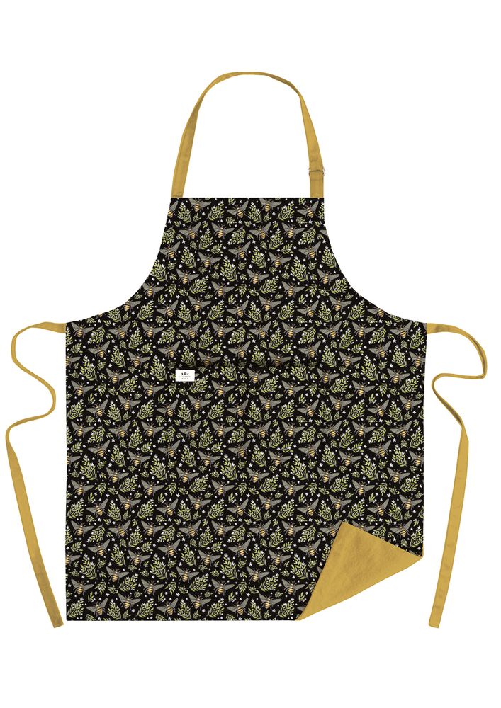 Catherine Rowe Honey Bee Pattern Organic Cotton Adjustable Apron - Bee's Emporium
