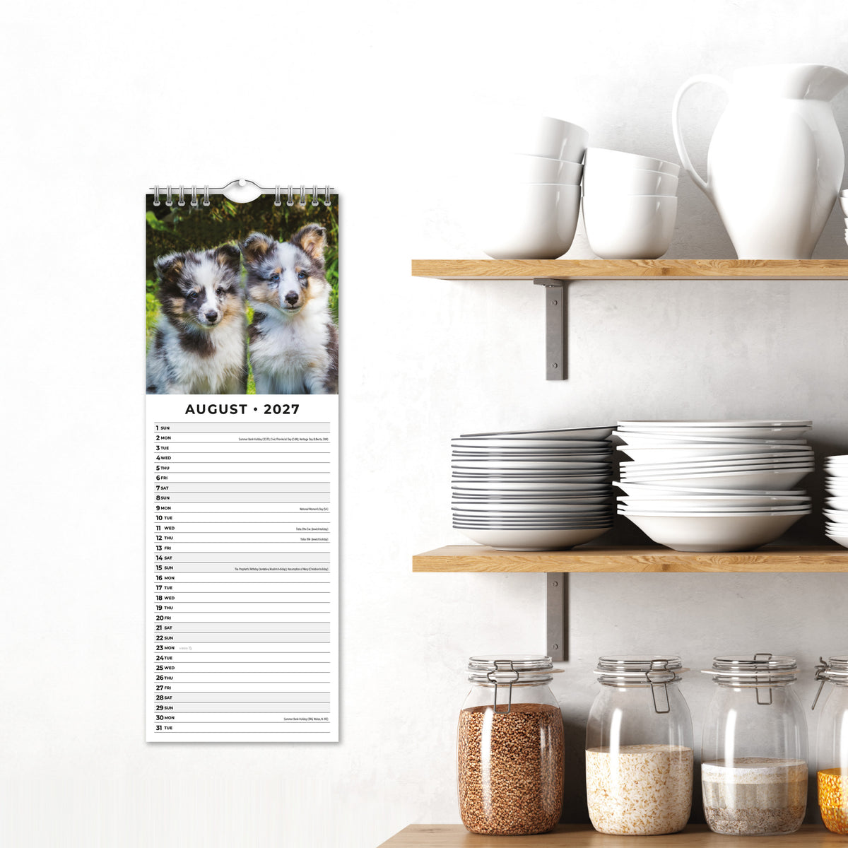 Adorable Dogs 2027 Slim Wall Calendar
