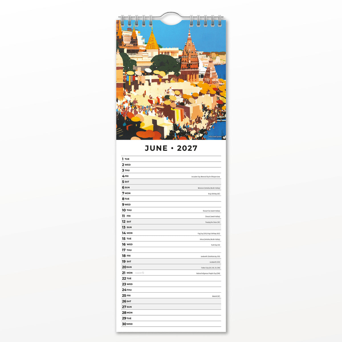 Art Deco 2027 Slim Wall Calendar