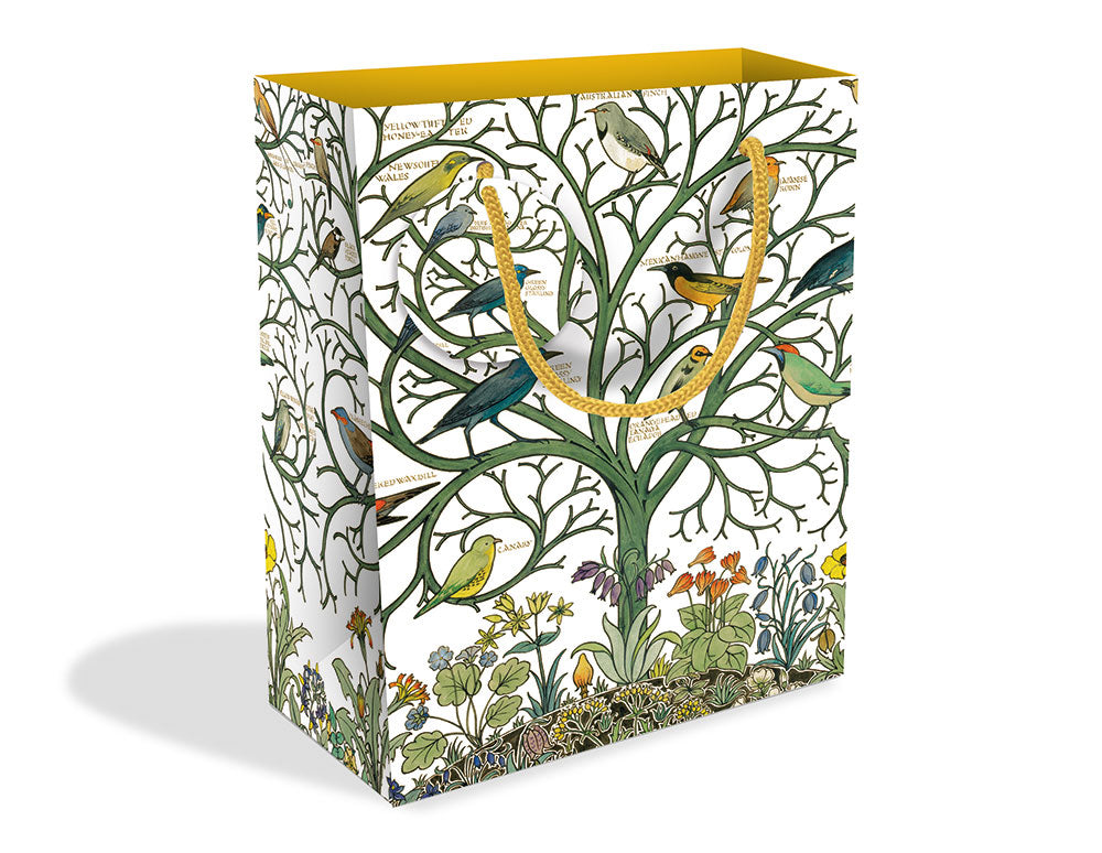 V&A Voysey Birds of Many Climes Medium Gift Bag with Tag - Bee's Emporium