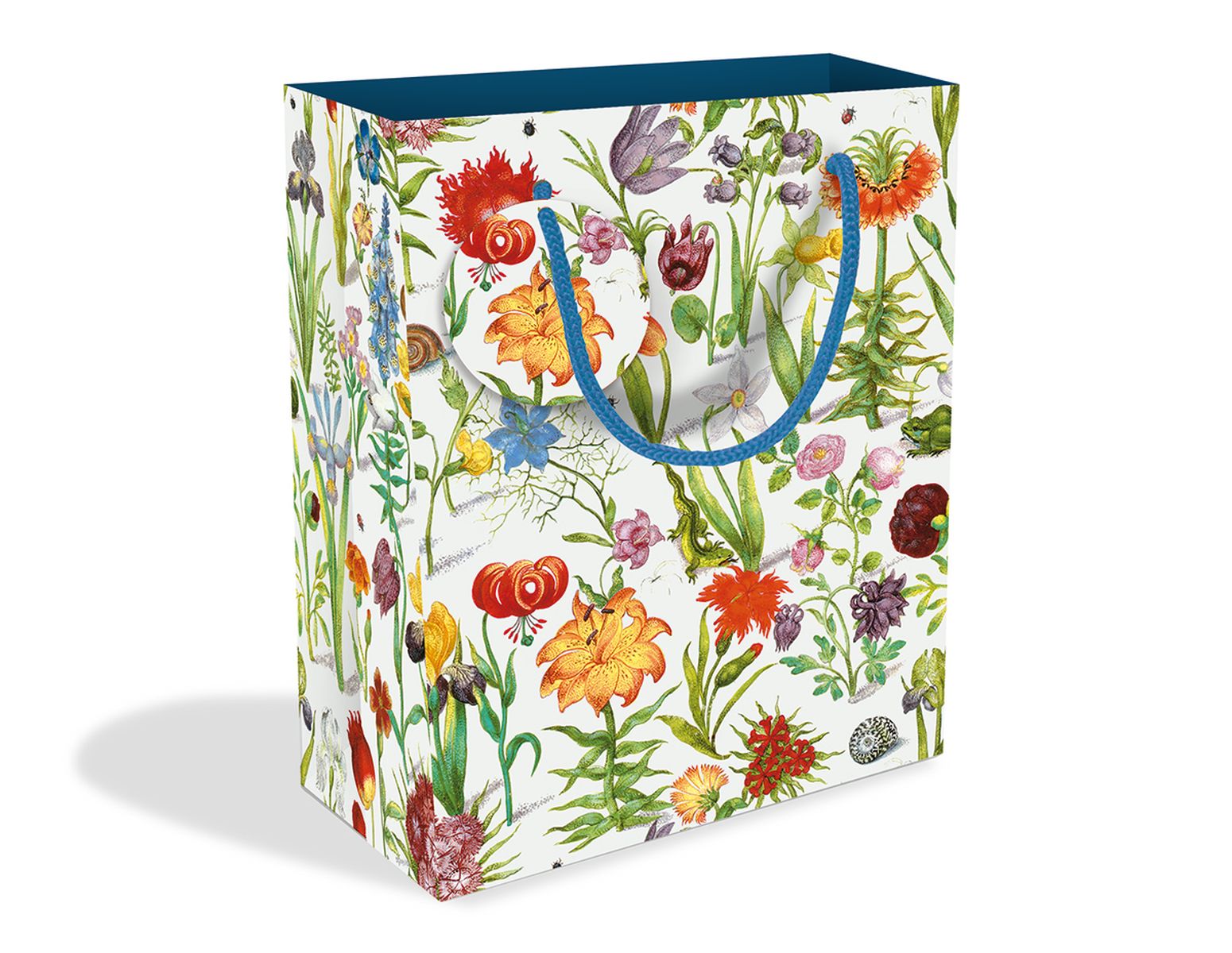 Floral Manuscript by Philipp Hainhofer Medium Gift Bag with Tag - Bee's Emporium