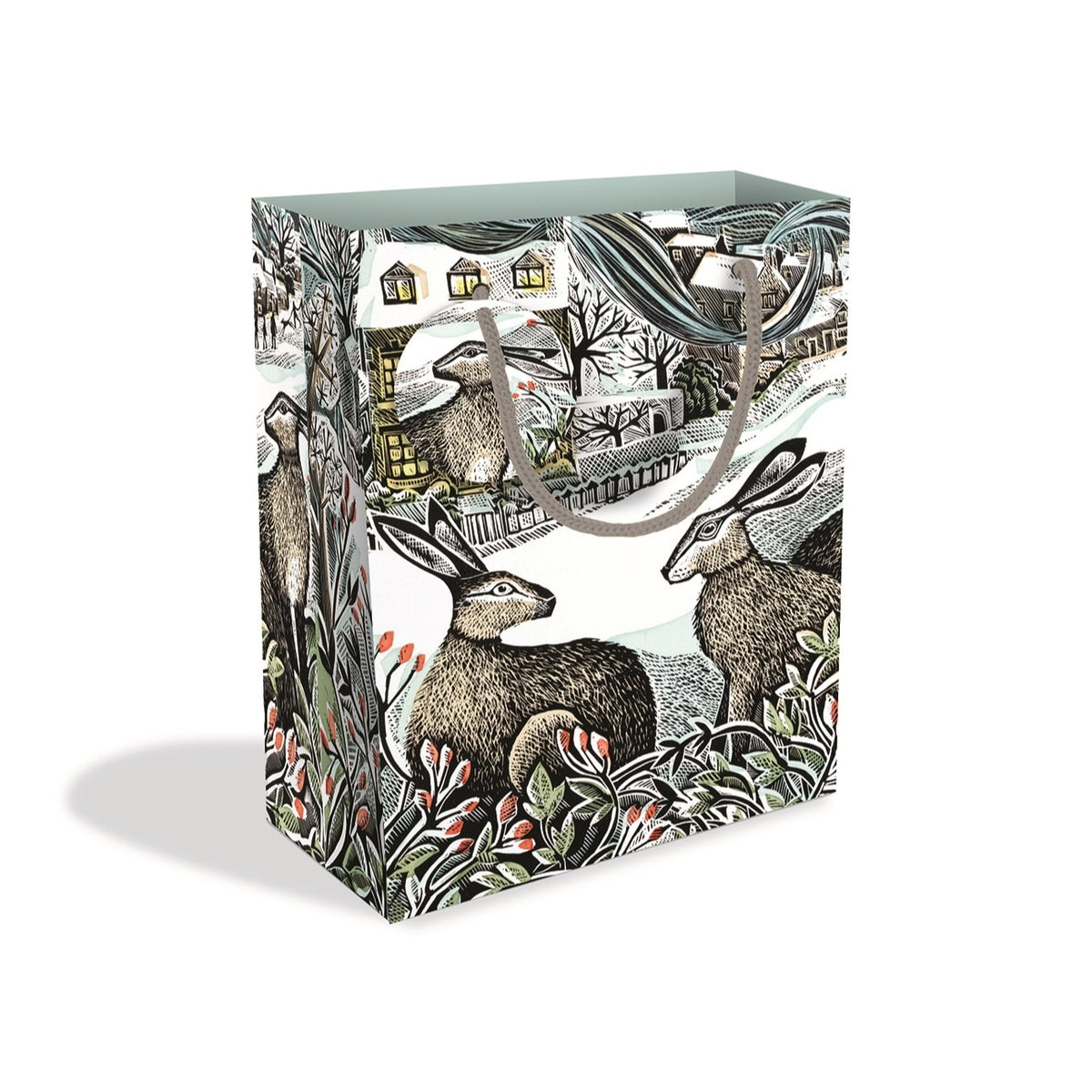 Angela Harding We Three Hares Medium Gift Bag with Tag