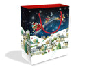 Santa Over the Rooftops by Deva Evans Christmas Medium Gift Bag with Tag