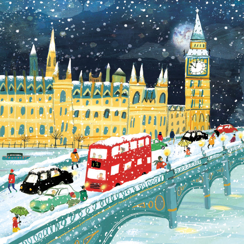 Snowing in London by Clair Rossiter Pack of 8 Charity Christmas Cards