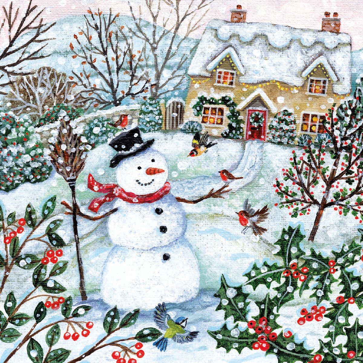 Snowy Cottage Garden by Lucy Grossmith Pack of 8 Charity Christmas Cards