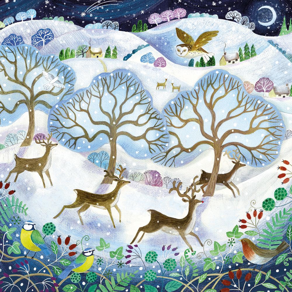 Winter Deer by Bex Parkin Pack of 5 Charity Christmas Cards