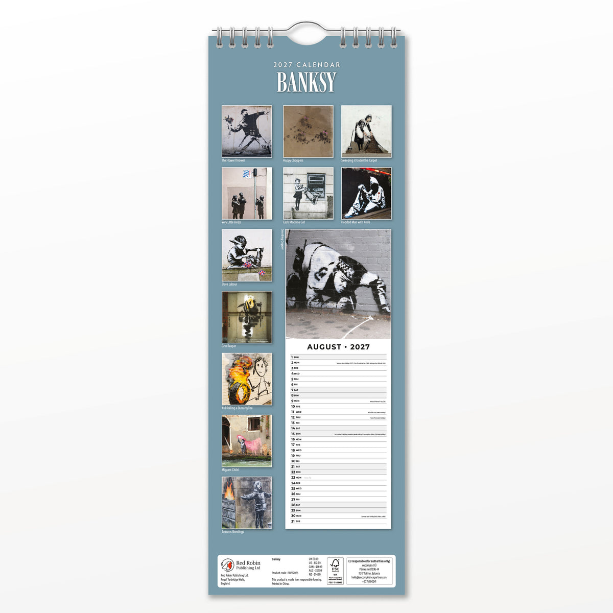 Banksy 2027 Slim Wall Calendar