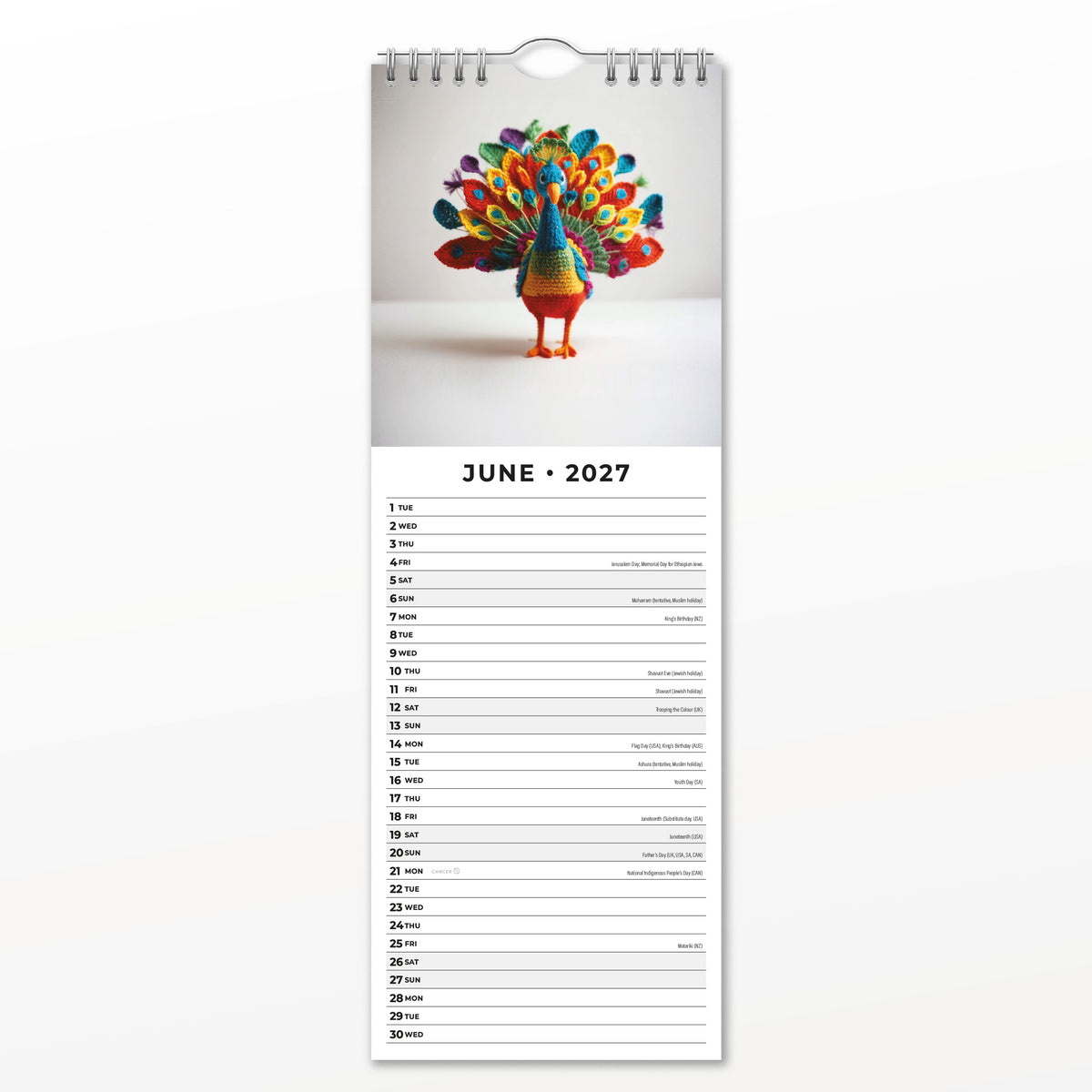 Woolly Wisdom - Brilliantly Brave 2027 Slim Wall Calendar
