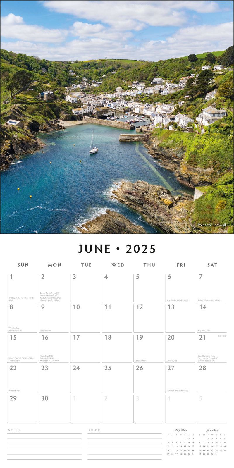 Britain's Most Beautiful Villages 2025 Square Wall Calendar