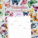 Butterflies Illustrated Family Organiser - 2026 Square Wall Calendar