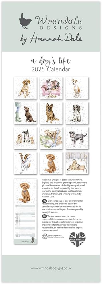 Wrendale Designs - A Dog's Life 2025 Slim Calendar