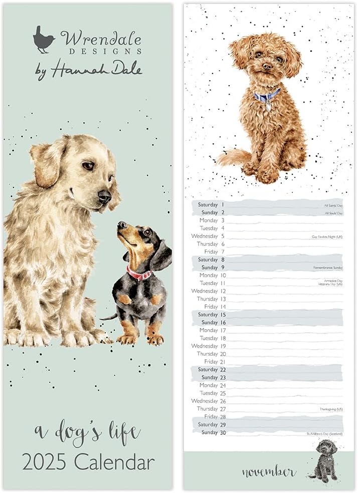 Wrendale Designs - A Dog's Life 2025 Slim Calendar