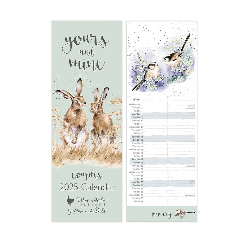 Wrendale Designs - Yours and Mine 2025 Slim Calendar