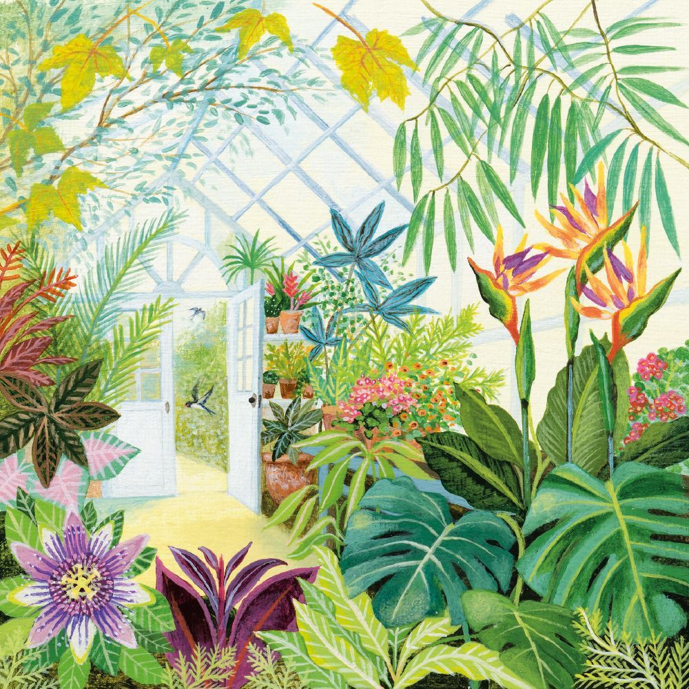 Coast and Country - Inside the Glasshouse Blank Greeting Card with Envelope - Bee's Emporium