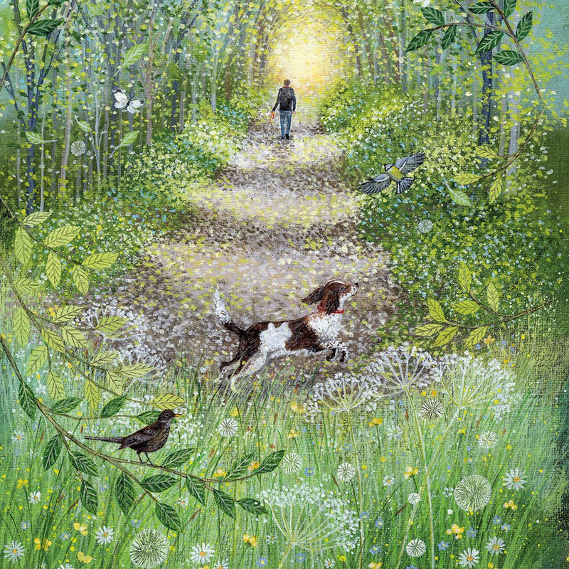 Coast and Country - Summer Woodland Walk Blank Greeting Card with Envelope