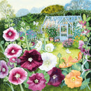 Coast and Country - Greenhouse and Hollyhocks Blank Greeting Card with Envelope