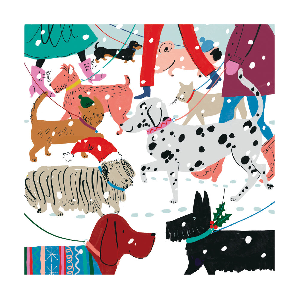 Snowy Paws by Louise Cunningham Pack of 8 Christmas Cards - Bee's Emporium