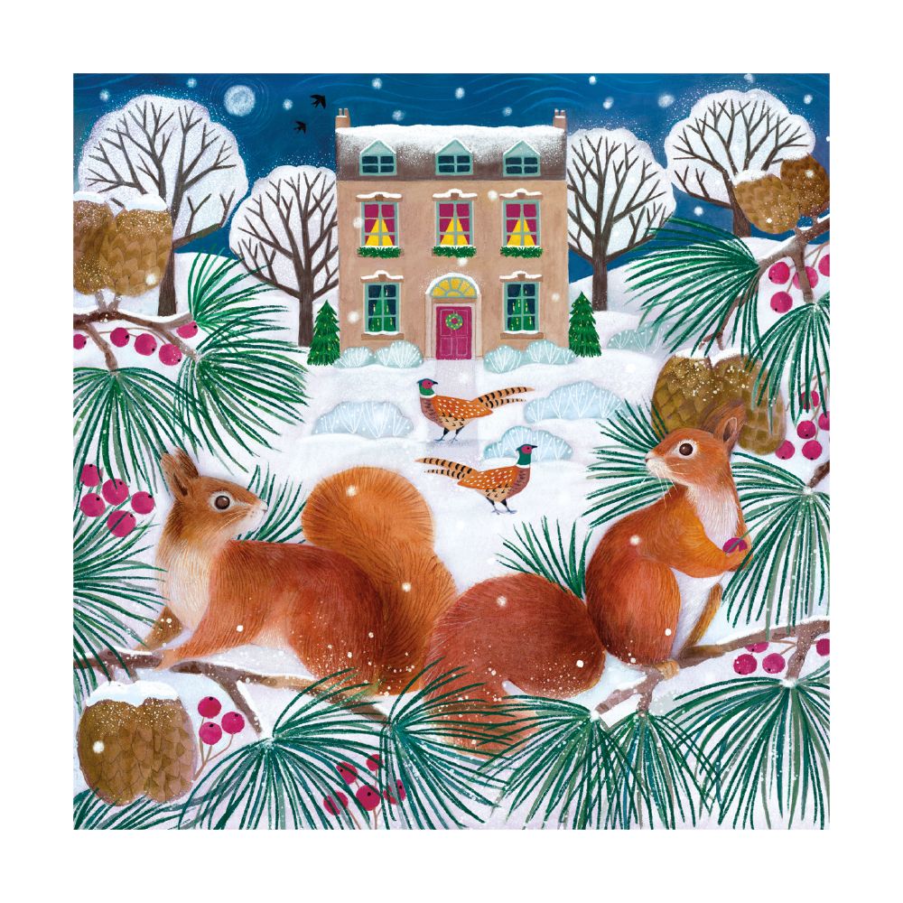 Snowy Squirrels by Bex Parkin Pack of 8 Christmas Cards