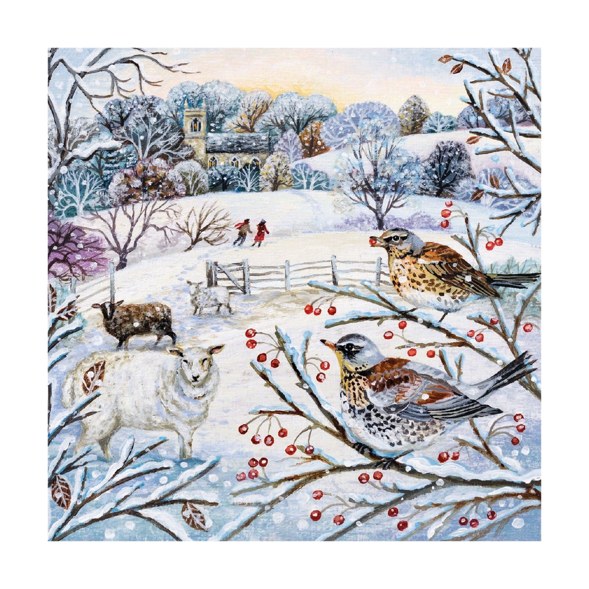 Across the Fields by Lucy Grossmith Pack of 8 Christmas Cards
