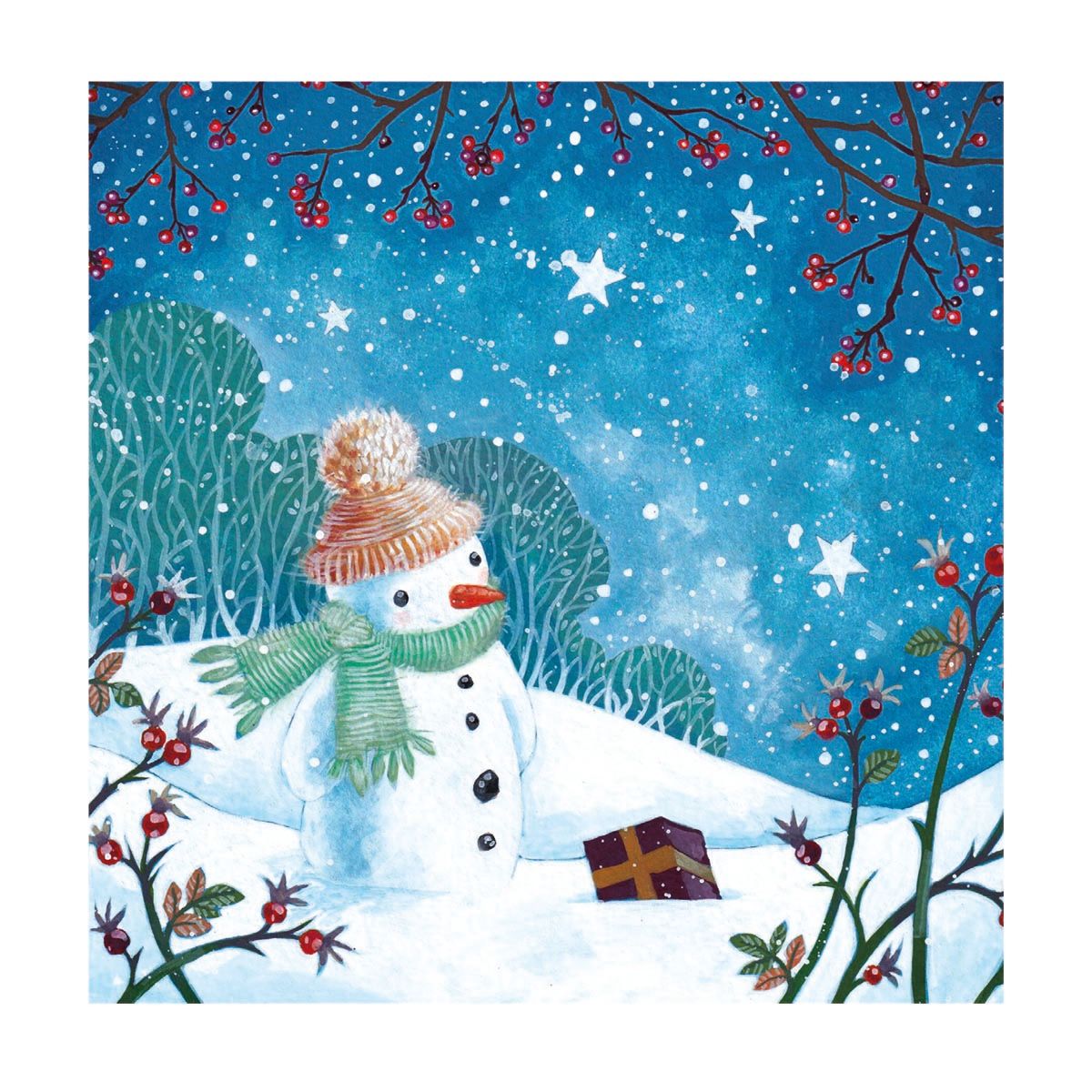 Snowman's Gift by Annabel Spencerley Pack of 8 Christmas Cards