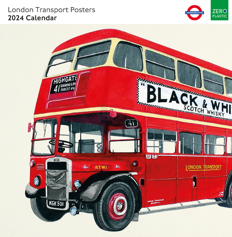 London Transport Travel Posters 2024 Wall Calendar