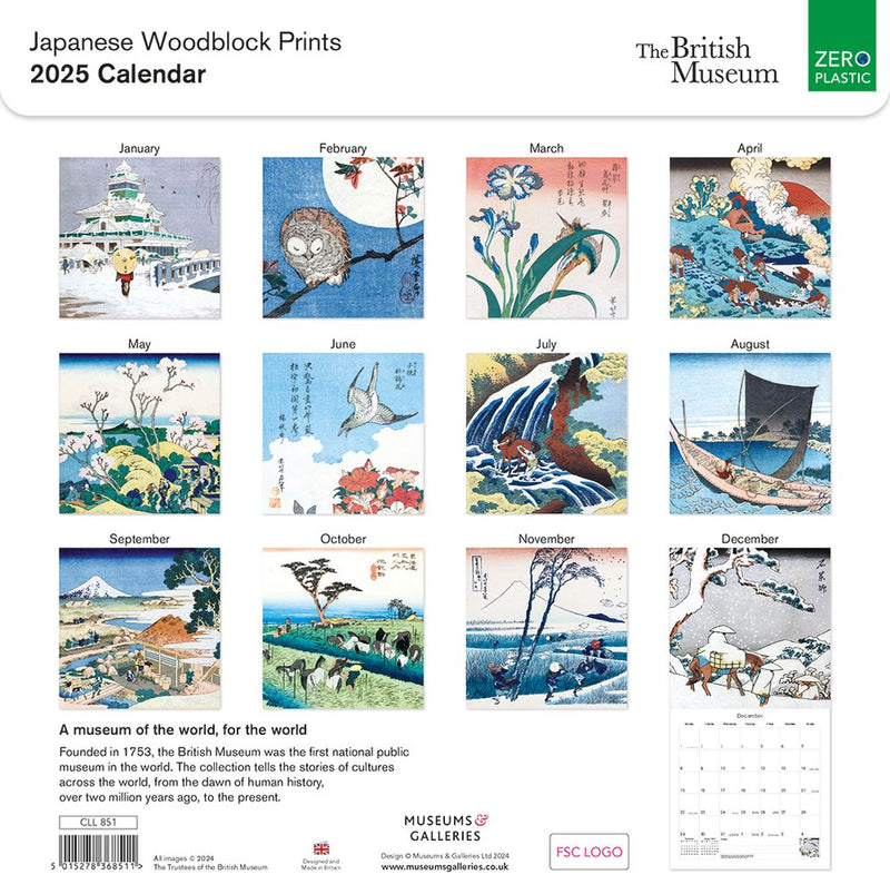 The British Museum Japanese Woodblock Prints 2025 Square Wall Calendar