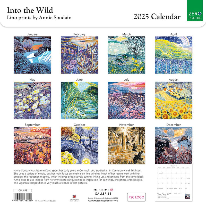 Annie Soudain Into the Wild 2025 Square Wall Calendar