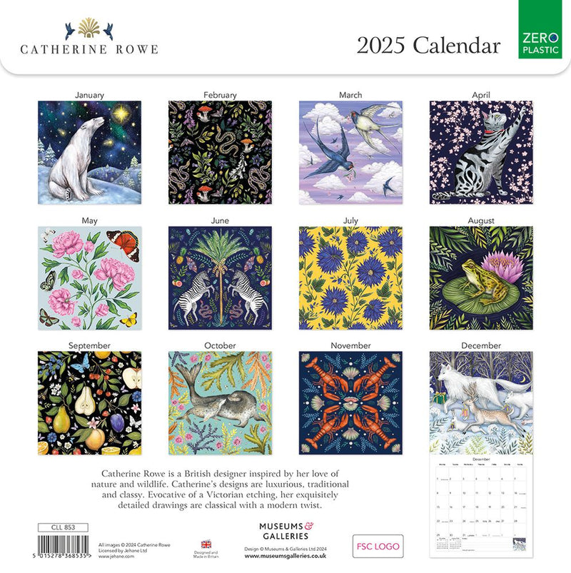 Catherine Rowe 2025 Square Wall Calendar