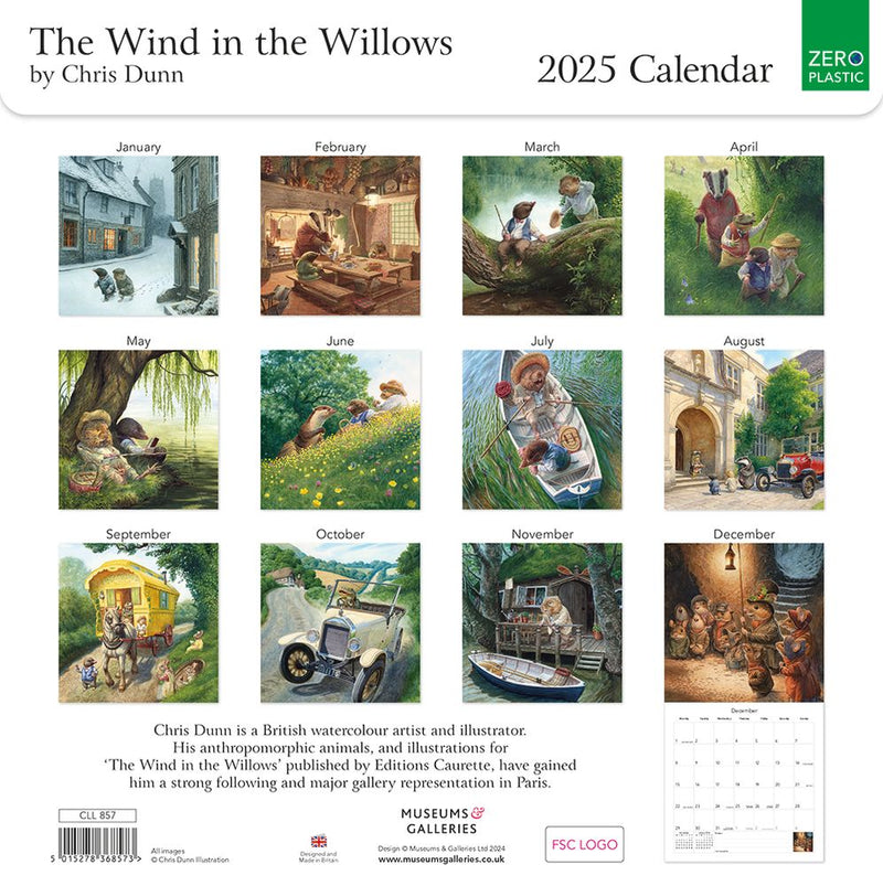 The Wind in the Willows by Chris Dunn 2025 Square Wall Calendar