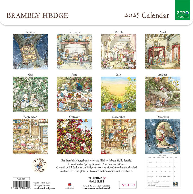 Brambly Hedge by Jill Barklem 2025 Square Wall Calendar