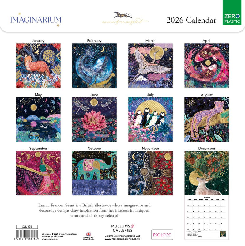 Imaginarium by Emma Frances Grant 2026 Square Wall Calendar