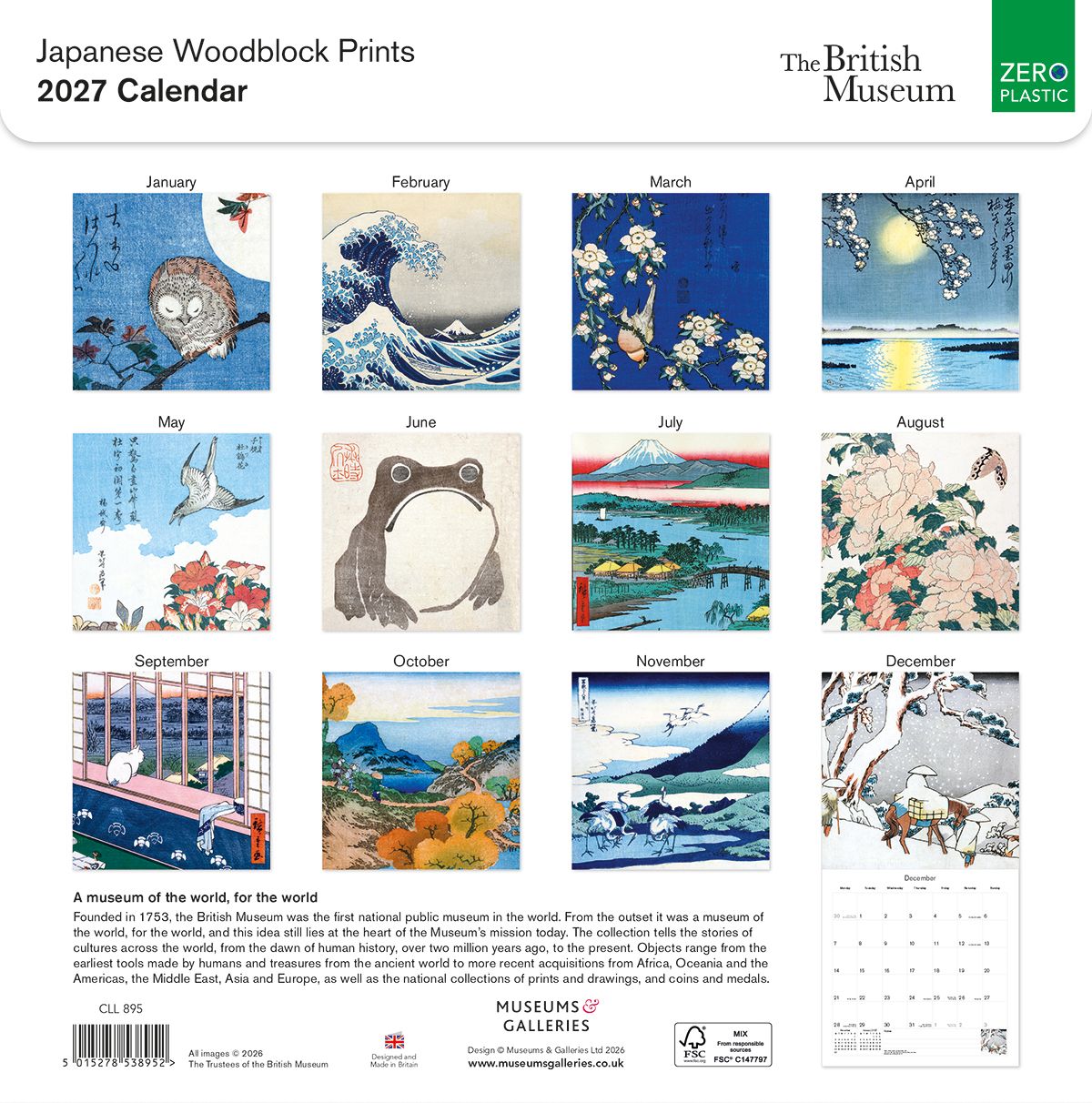 The British Museum Japanese Woodblock Prints 2027 Square Wall Calendar