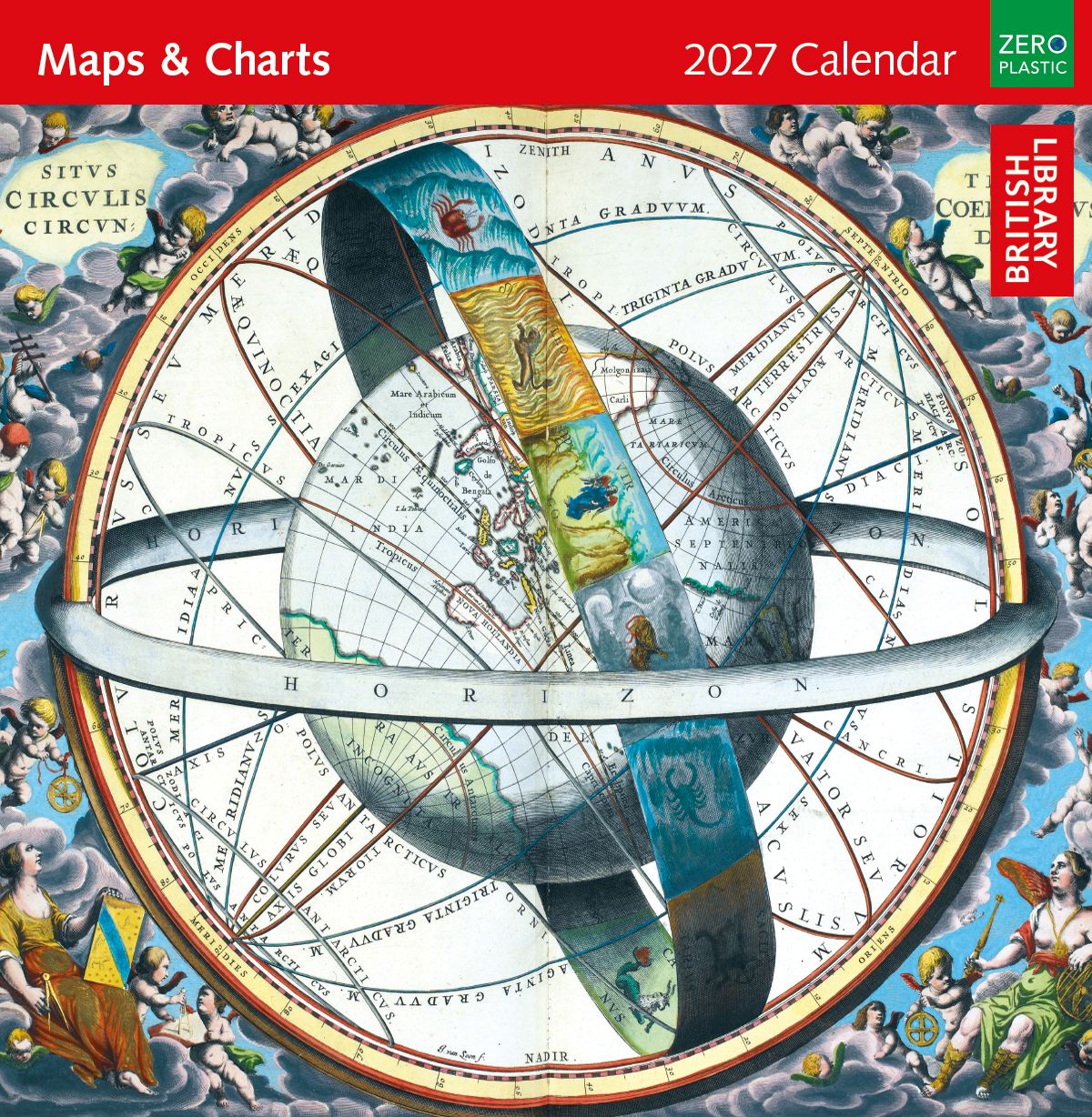 British Library Maps & Charts 2027 Square Wall Calendar